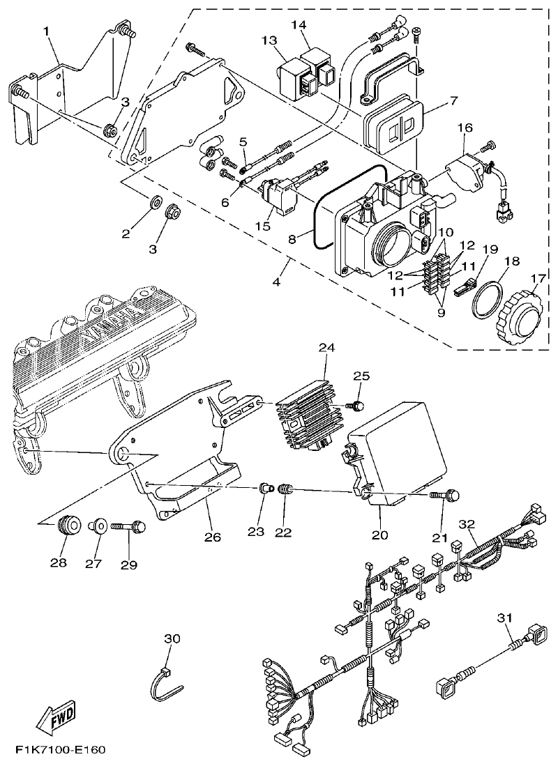 Yamaha F1KB ELECTRICAL 1 parts diagram